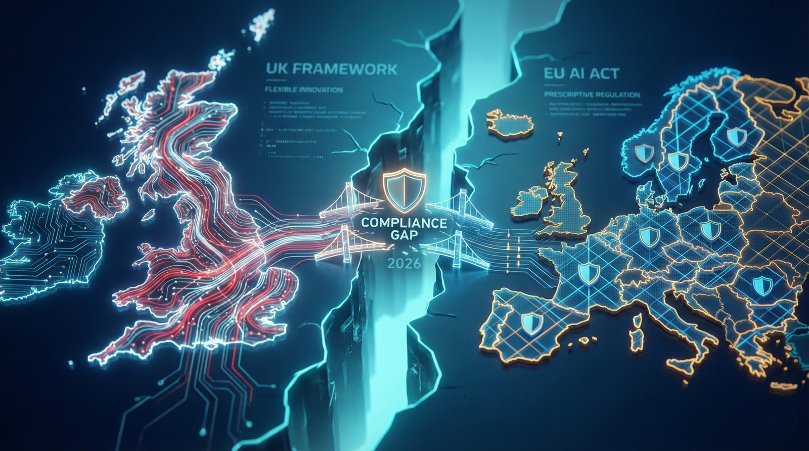 Visualization of the UK EU AI compliance gap 2026