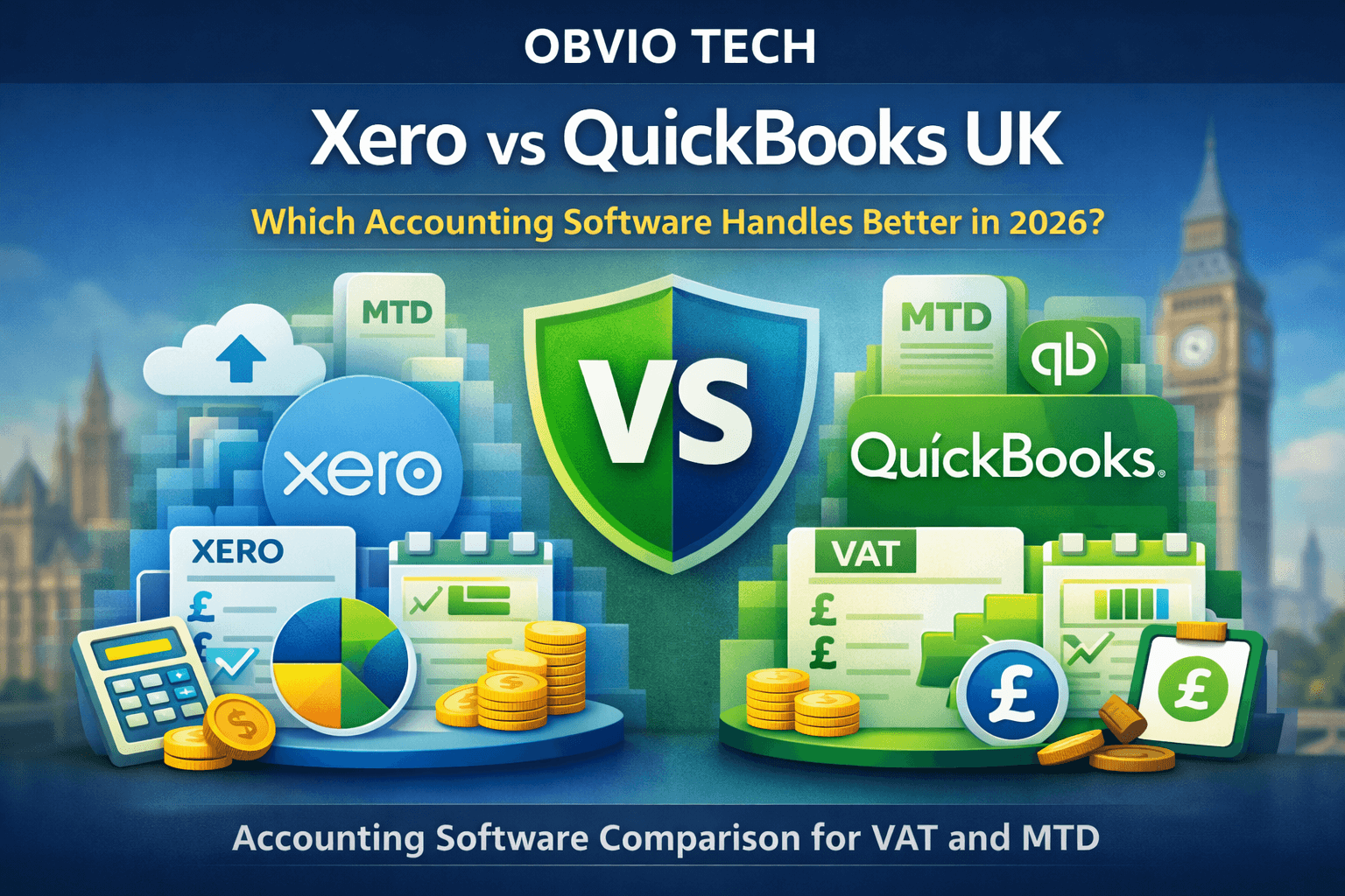 Xero vs QuickBooks UK accounting software comparison for VAT and MTD in 2026