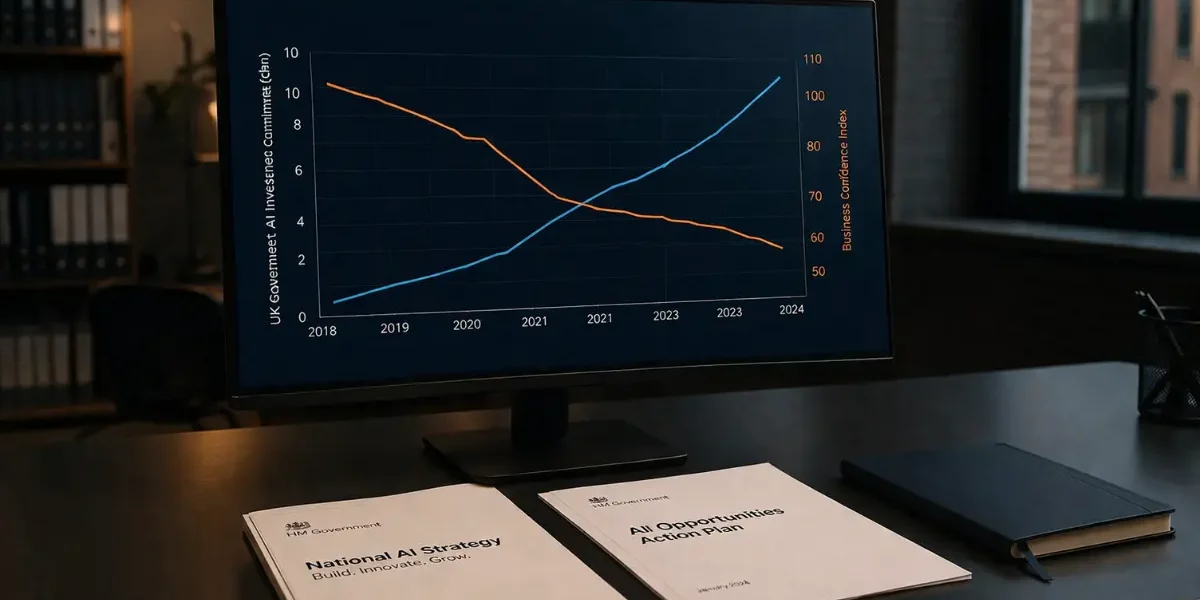 UK AI strategy execution gap 2026 government ambition versus business confidence