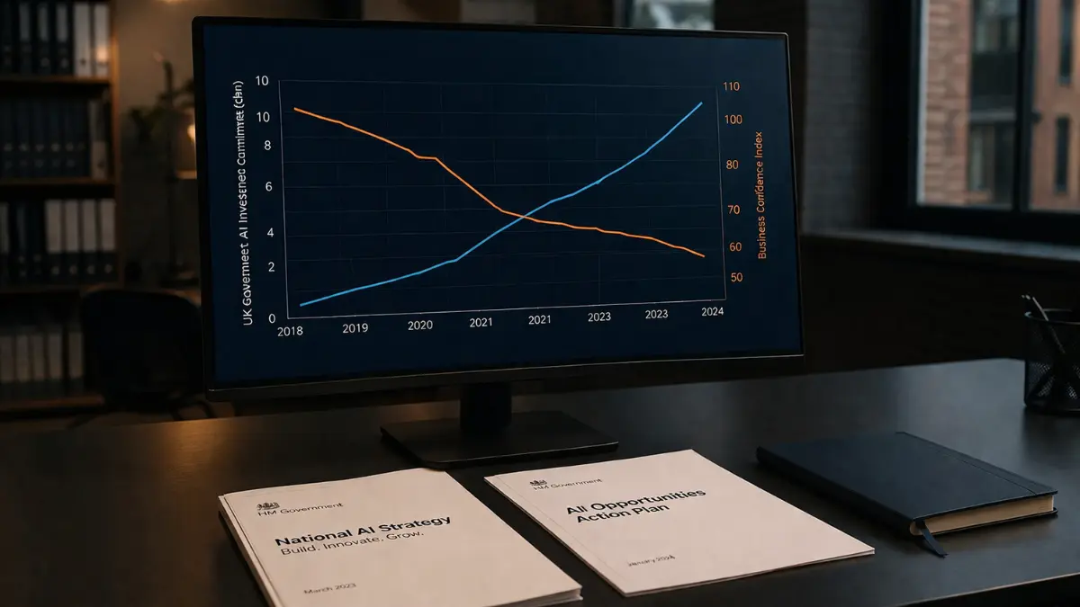 UK AI strategy execution gap 2026 government ambition versus business confidence